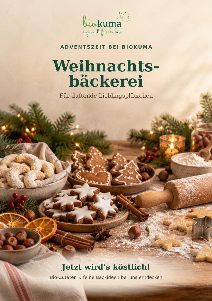 Weihnachtswelt – Biokuma-Plakat