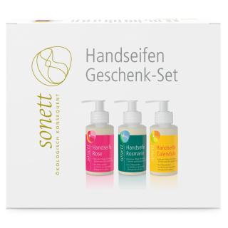 Geschenkset 3 Handseifen Rose-Rosmarin-Calendula