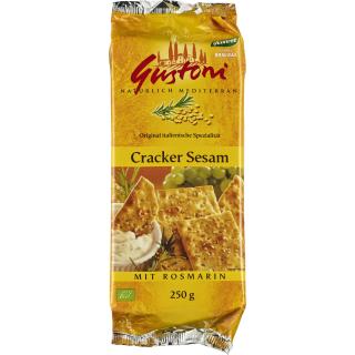 Gustoni Cracker Sesam mit Rosmarin, 250 g Packung