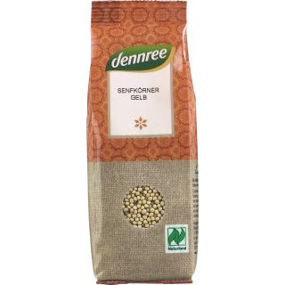 dennree Senfkörner gelb, 100 gr Packung