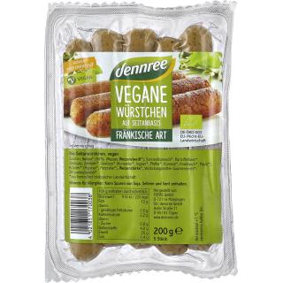 dennree Vegane Würstchen Fränkische Art, 200 gr Pa