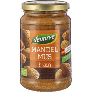 dennree Mandelmus braun, 350 gr Glas