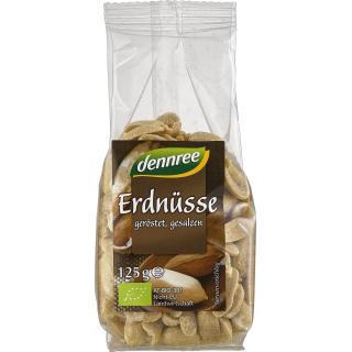 dennree Erdnüsse, geröstet & gesalzen, 125 gr Pack