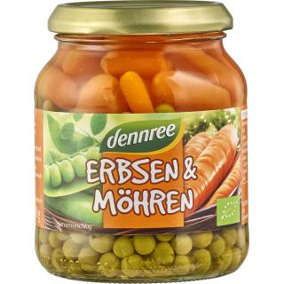 dennree Erbsen & Möhren, 350 gr Glas