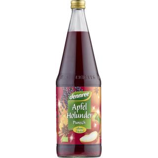 dennree Apfel-Holunder-Punsch, alkoholfrei,1 L Fla