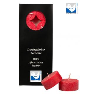 Stearin-Teelichte rot