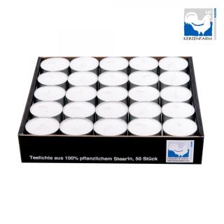 Stearin-Teelichte weiß lose - in Aluhülse
