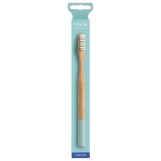 Niyok Bambuszahnbürste adult medium türkis, 1 Stüc