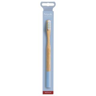Niyok Bambuszahnbürste adult medium blau, 1 Stück