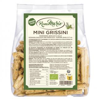 RomiMarie Mini Grissini Galic Basil, 100 g Packung