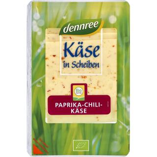 dennree Paprika-Chili-Käse in Scheiben, 125 g Pack